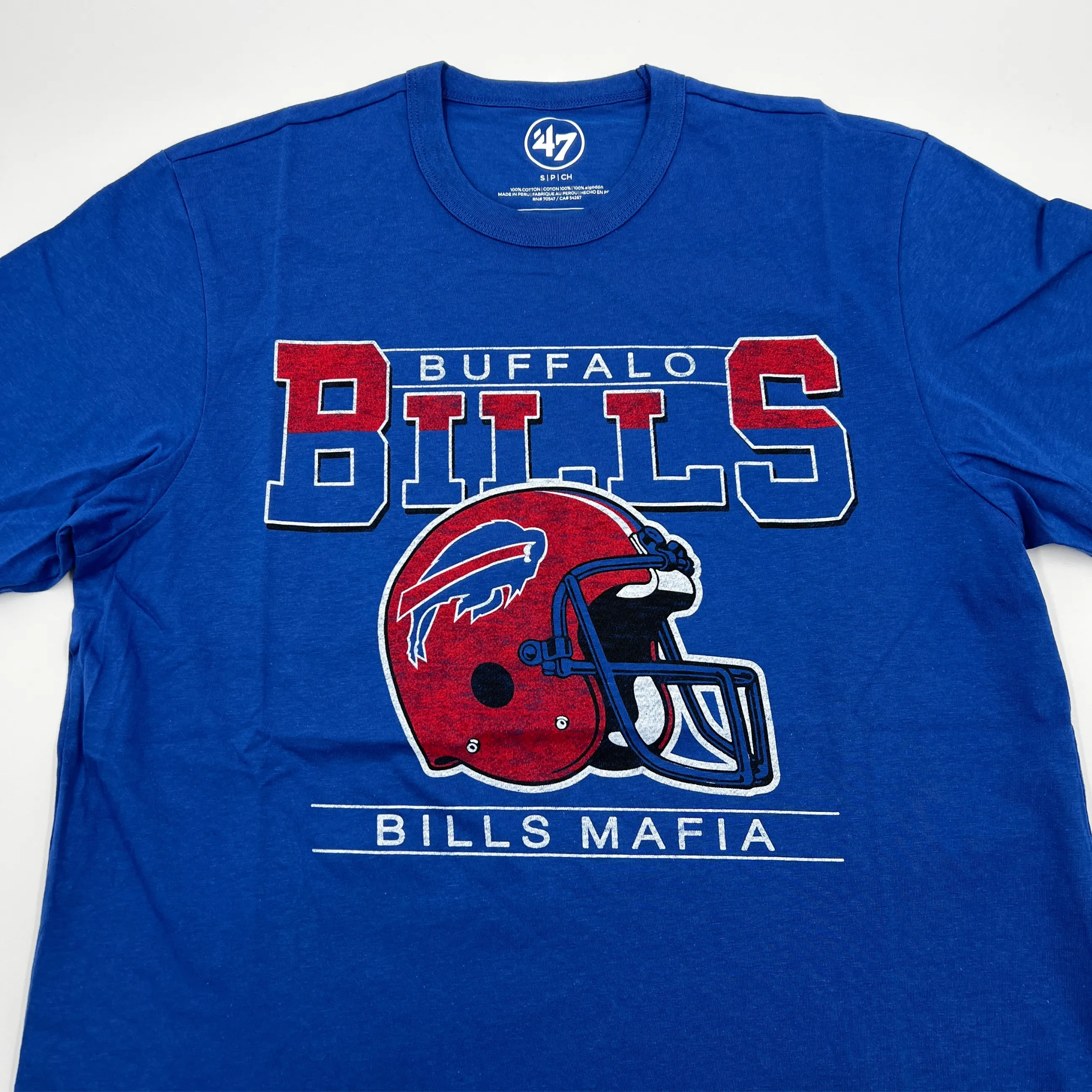 '47 Brand Buffalo Bills With Red Helmet Jetty Blue T-Shirt