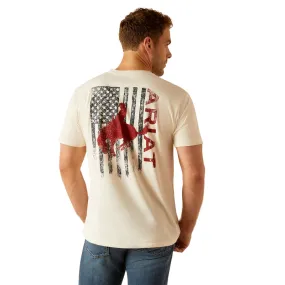 'Ariat' Men's Bronco Flag T-Shirt - Off White