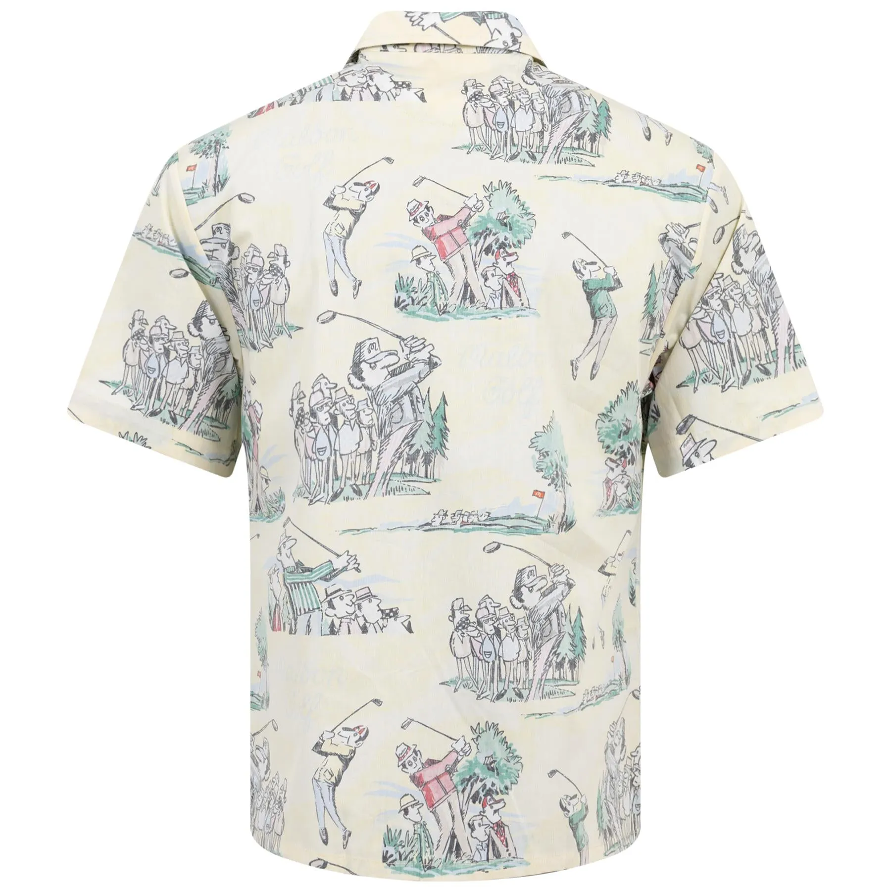 Augusta Patrons Print Camp Shirt Yellow - SU24