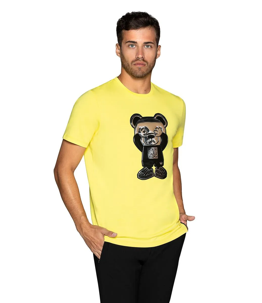 Bertigo Stretch Short-Sleeve Tshirts | CARSON-08T QR TEDDY YELLOW T-SHIRT