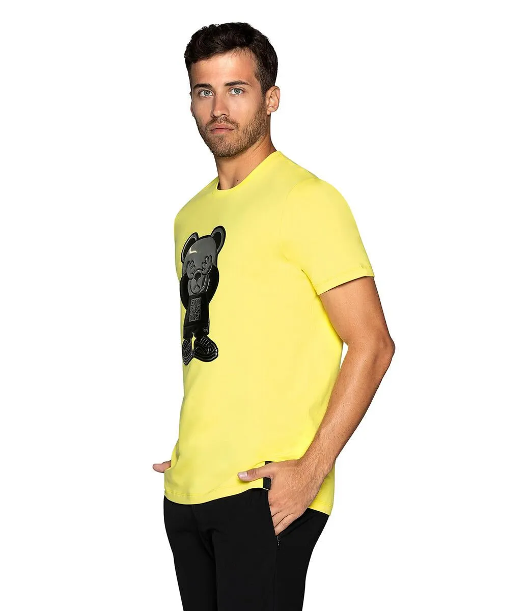 Bertigo Stretch Short-Sleeve Tshirts | CARSON-08T QR TEDDY YELLOW T-SHIRT