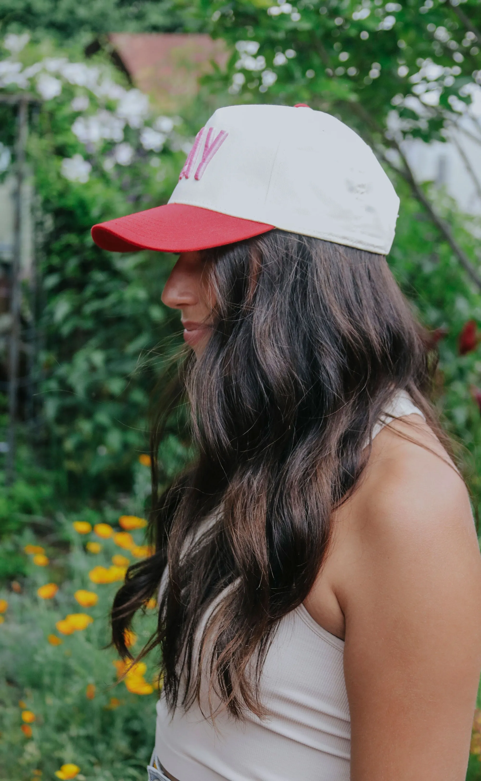 charlie southern: fay trucker hat - red/pink