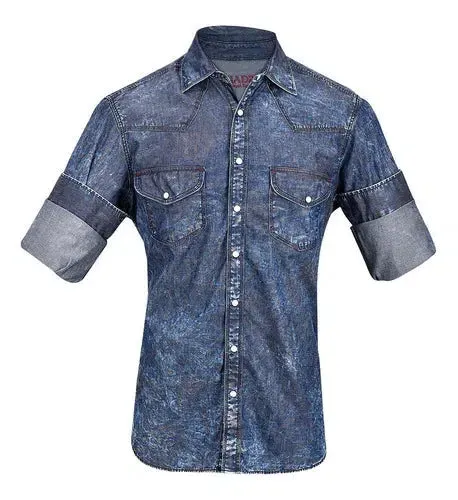 CM00103 - Cuadra blue cowboy fashion cotton shirt for men