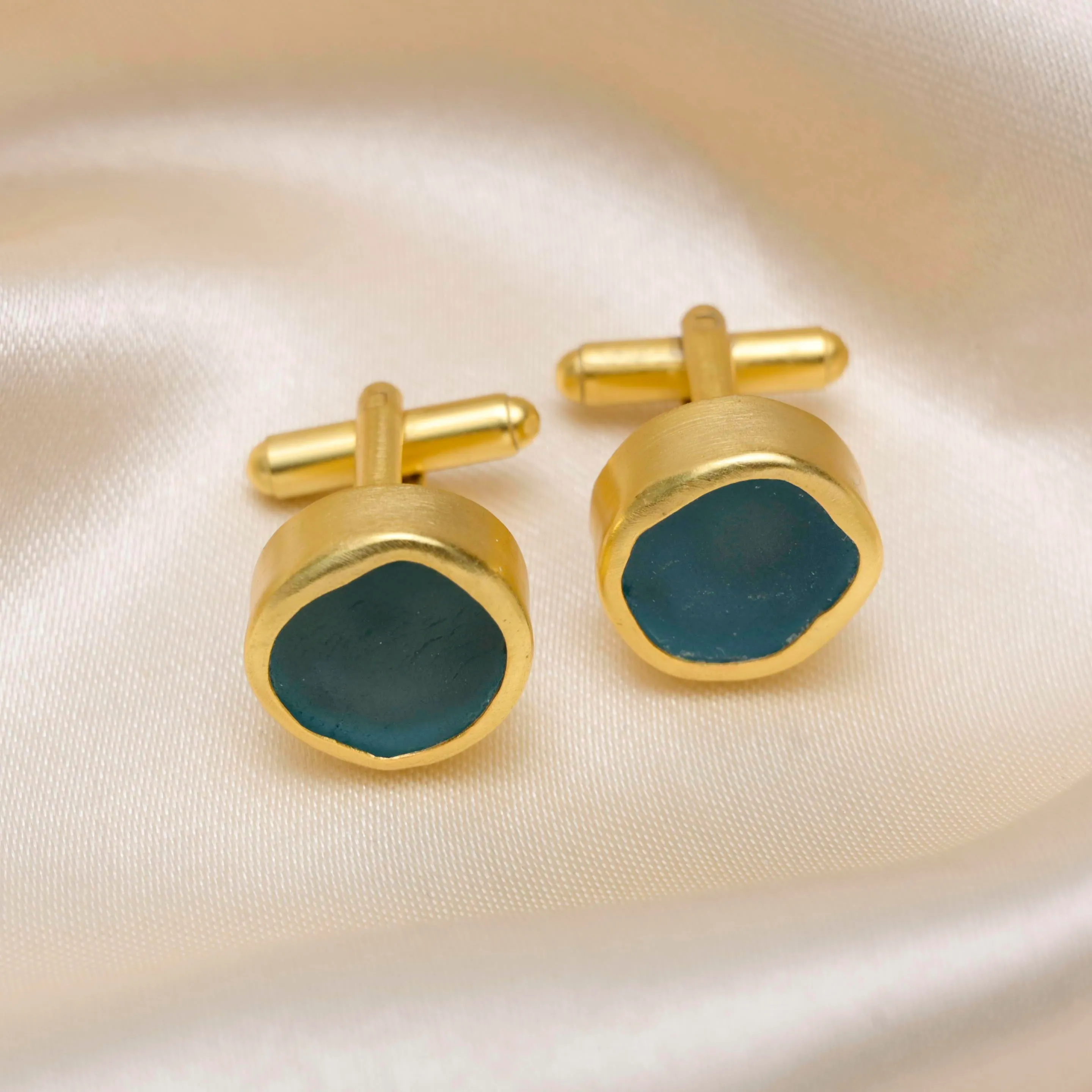 Cuff Links with Blue Topaz