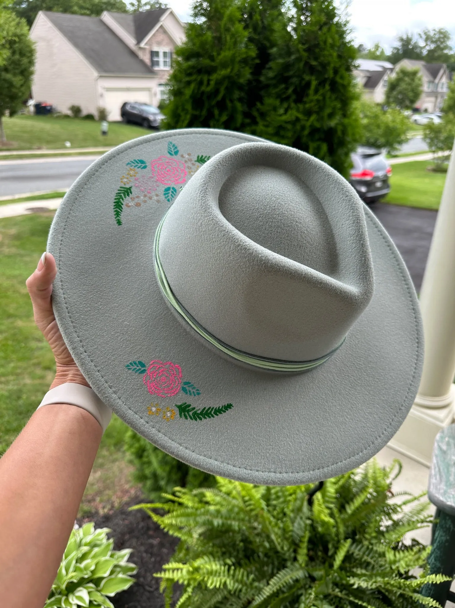 Custom Hat - Sage Flower