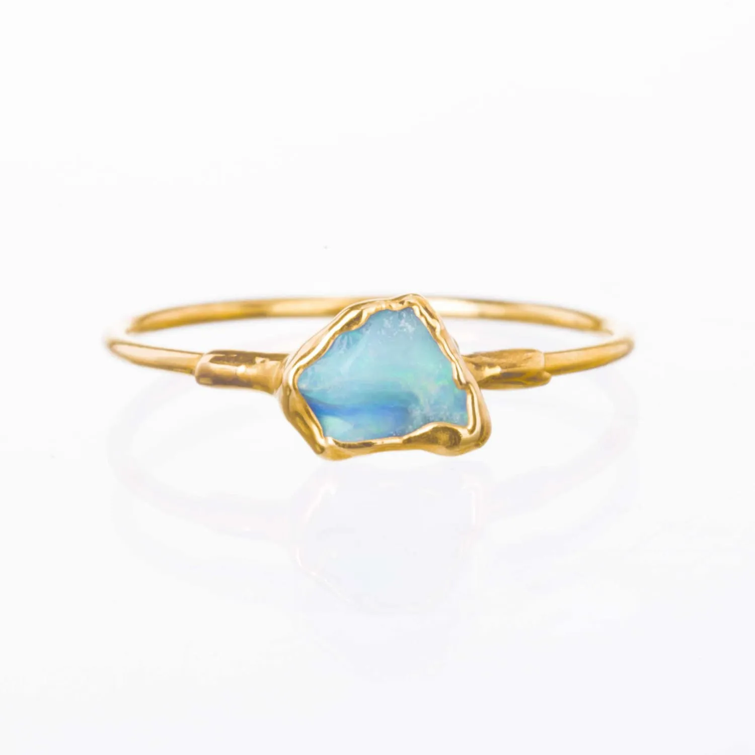 Dainty Raw Australian Opal Ring