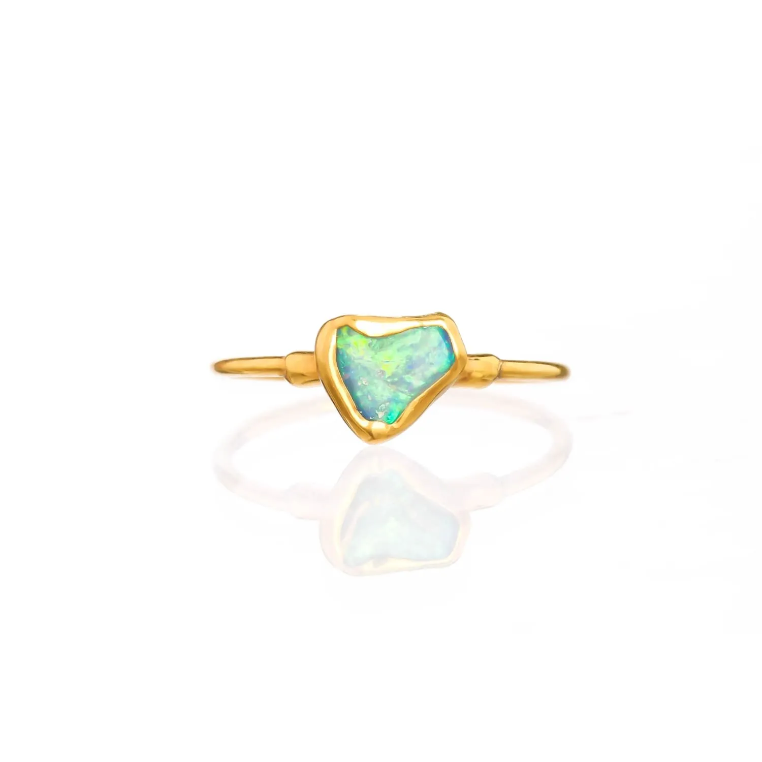 Dainty Raw Australian Opal Ring