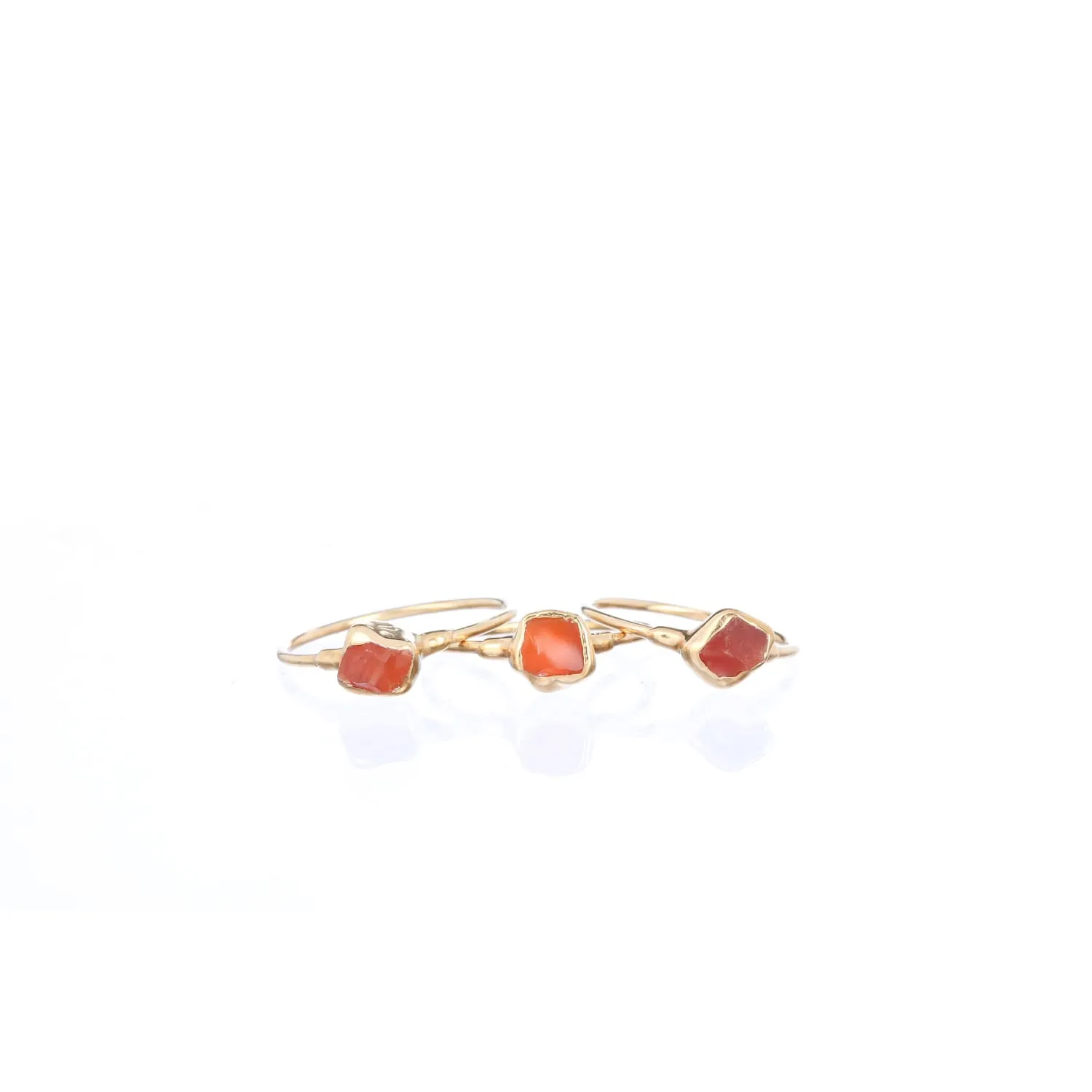 Dainty Raw Carnelian Ring