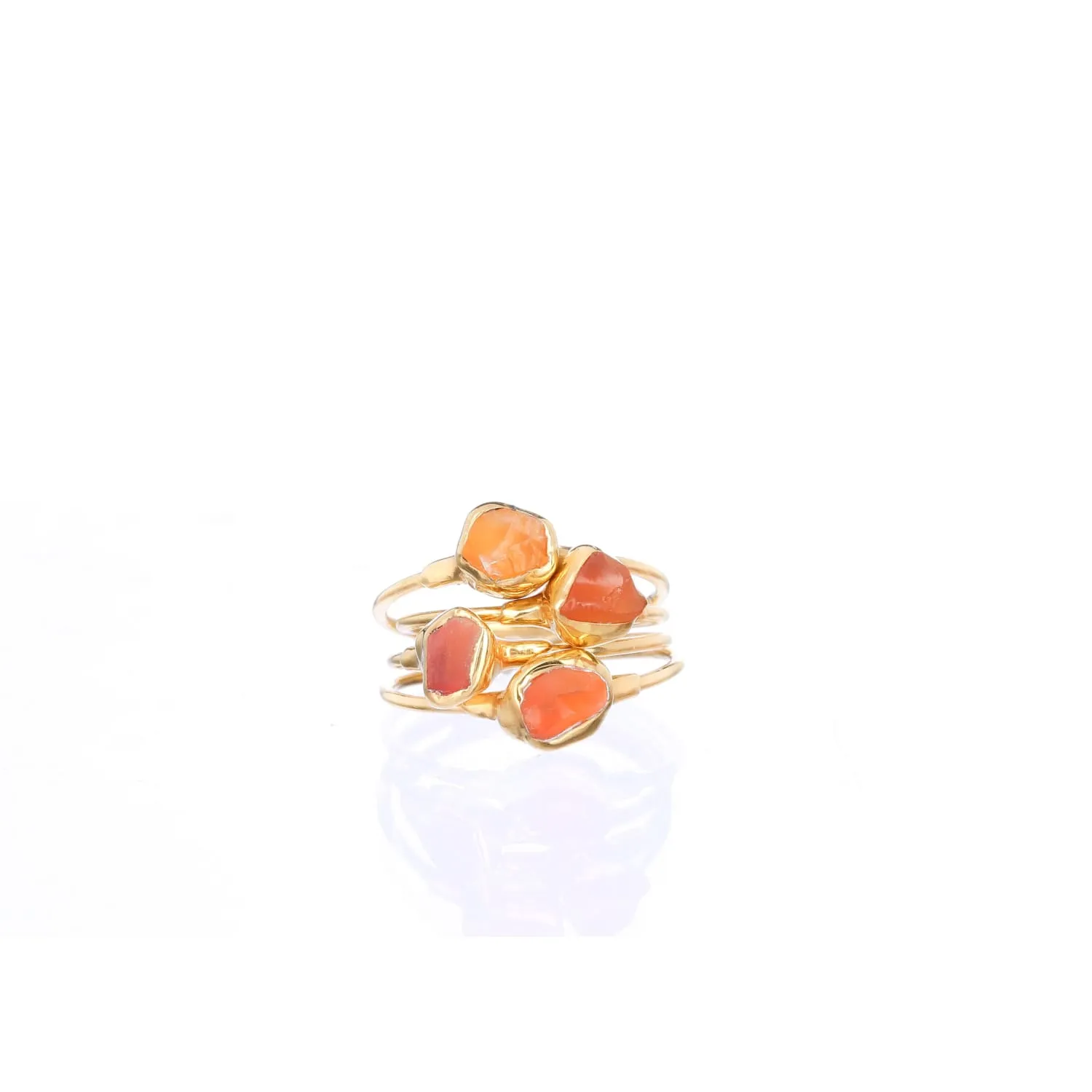 Dainty Raw Carnelian Ring