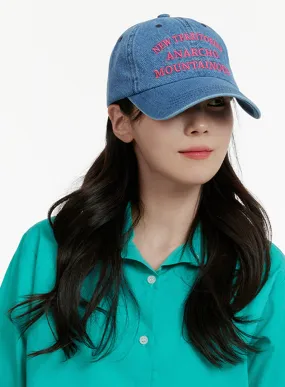 Denim Lettering Embroidered Cap OA405