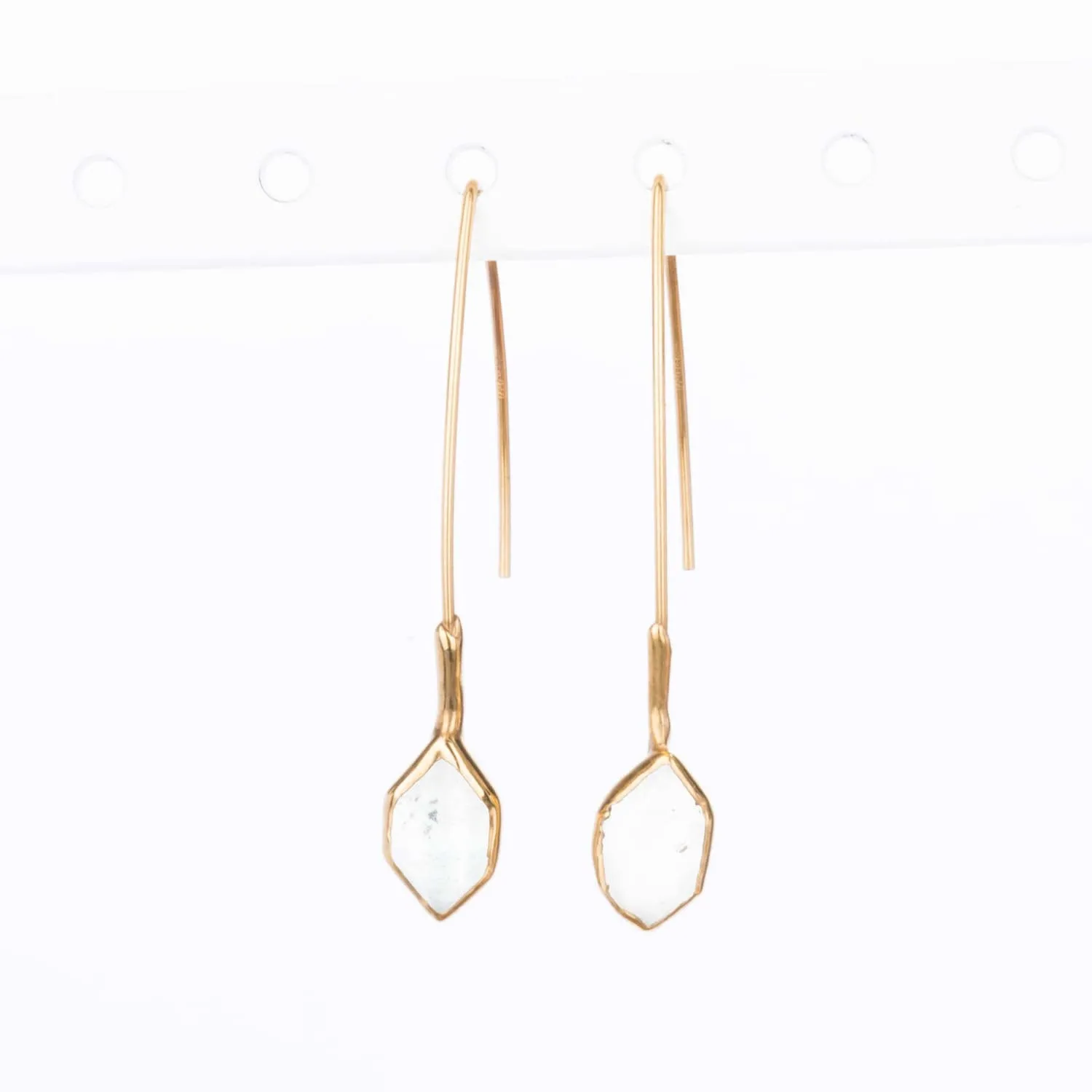 Edgy Raw Herkimer Diamond Drop Earrings