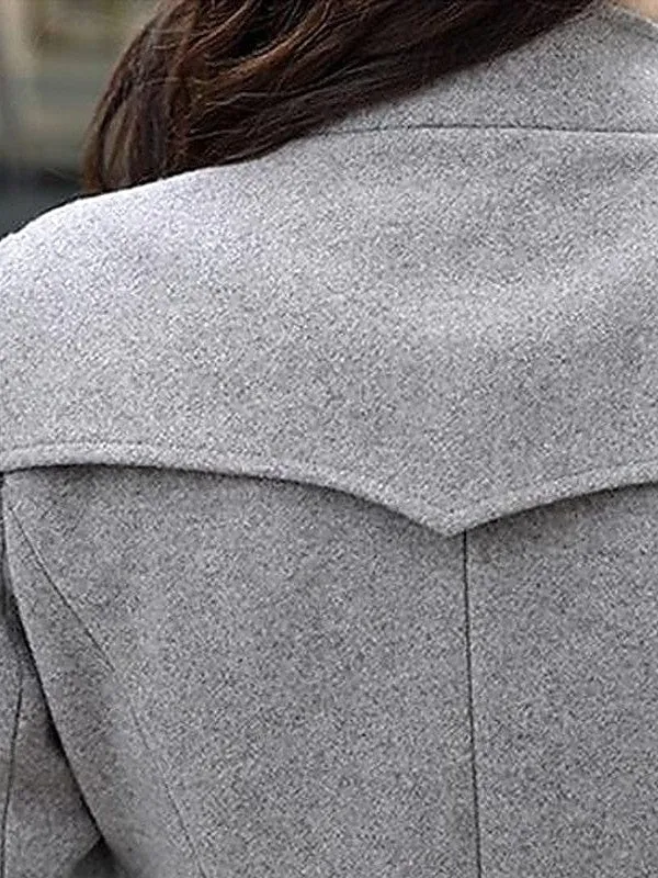 Elegant Blue Belted Winter Coat for Women - Stylish Outerwear for Ultimate Comfort