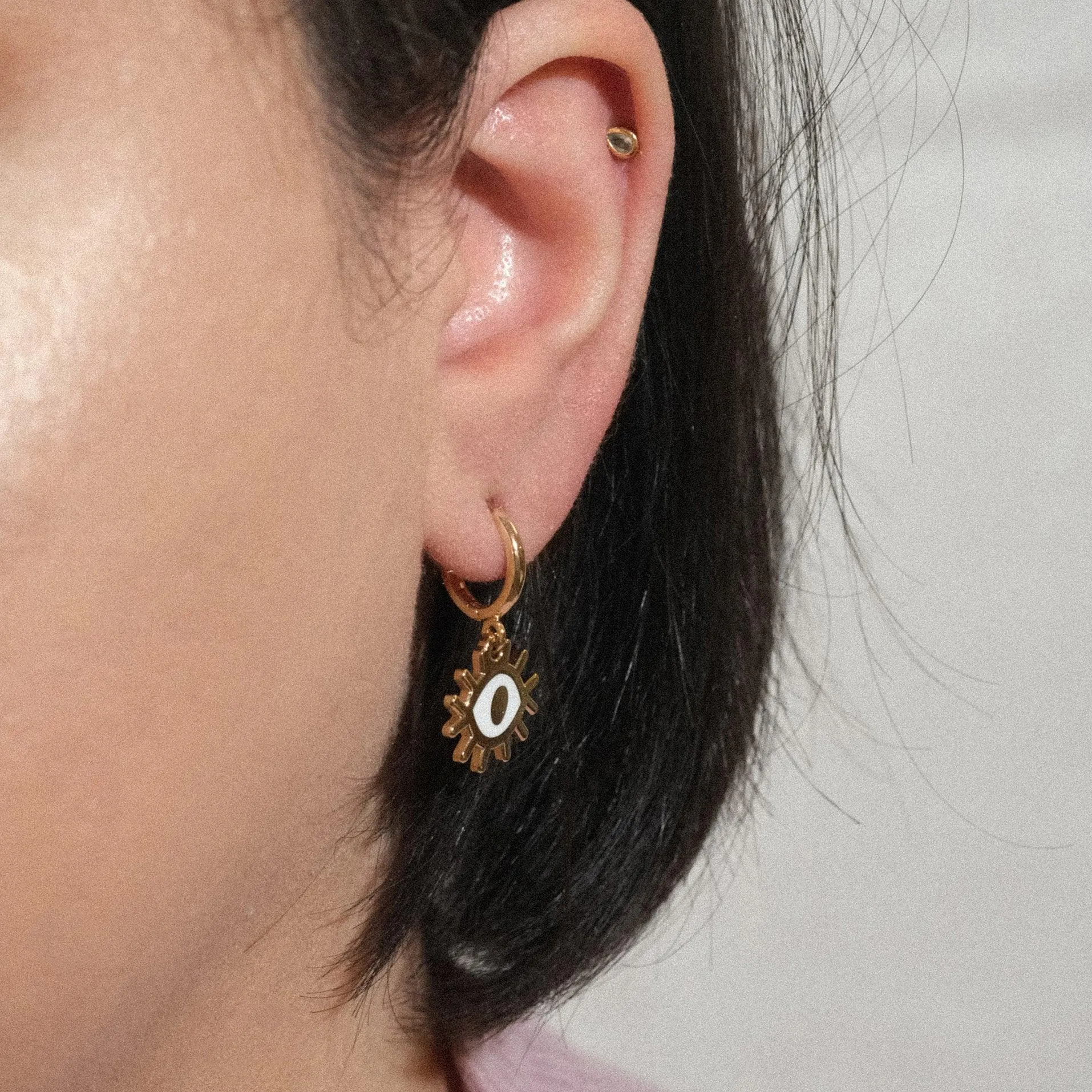 Eye Huggie Hoop Earrings