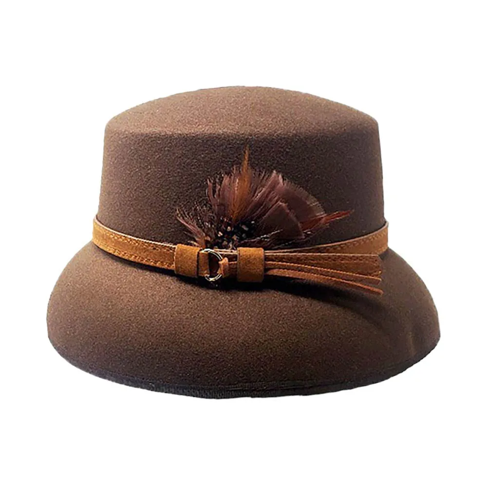 Feather Pointed Felt Hat