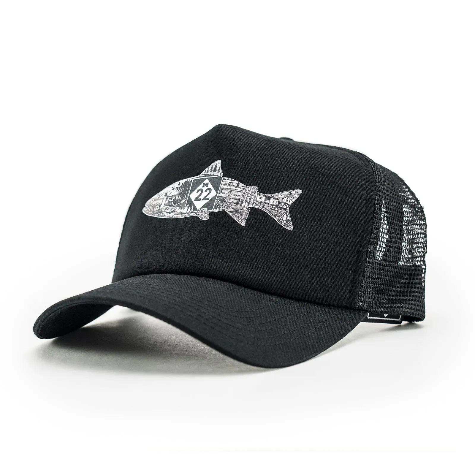 FISH LINE-ART TRUCKER HAT