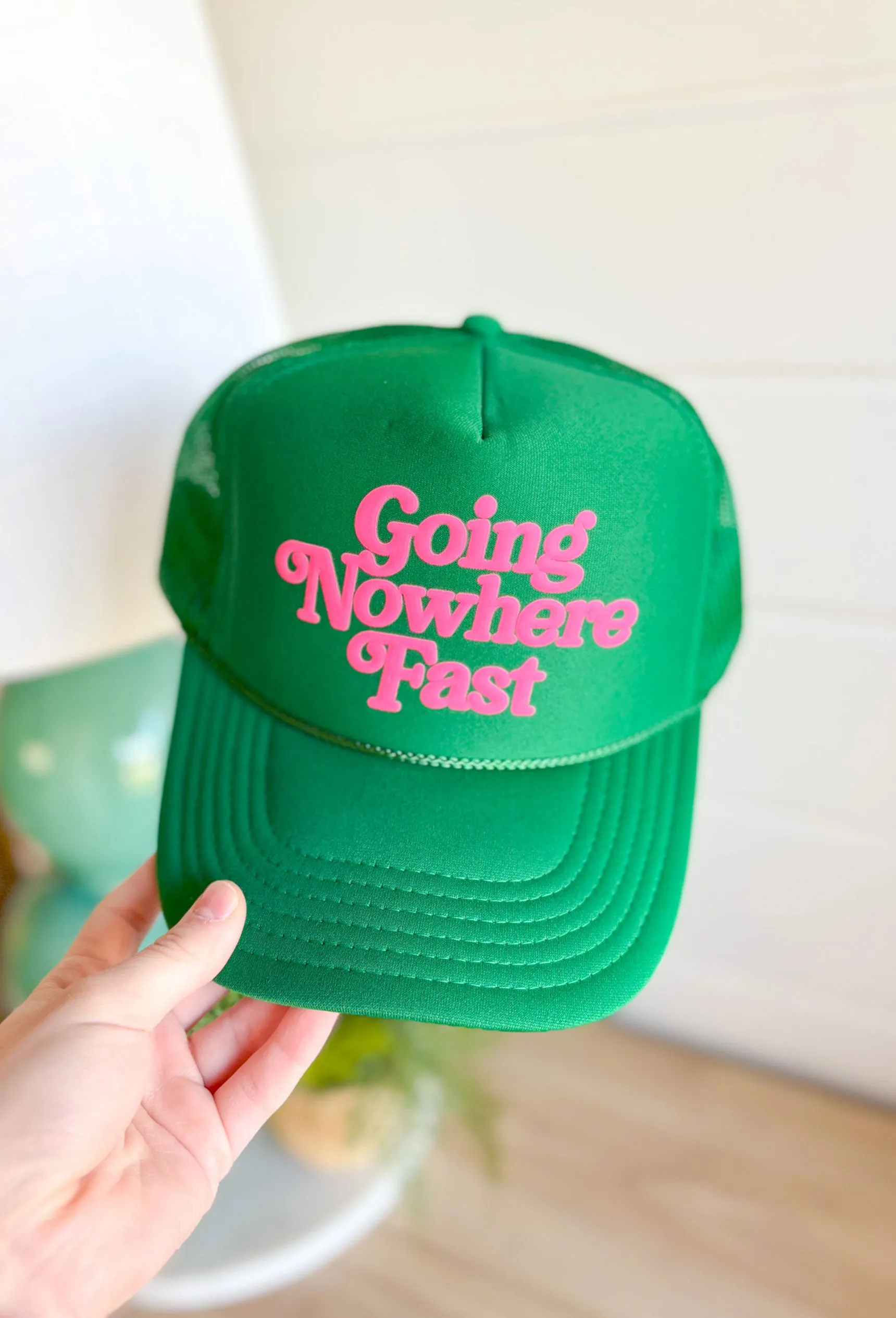 Going Nowhere Fast Trucker Hat in Green