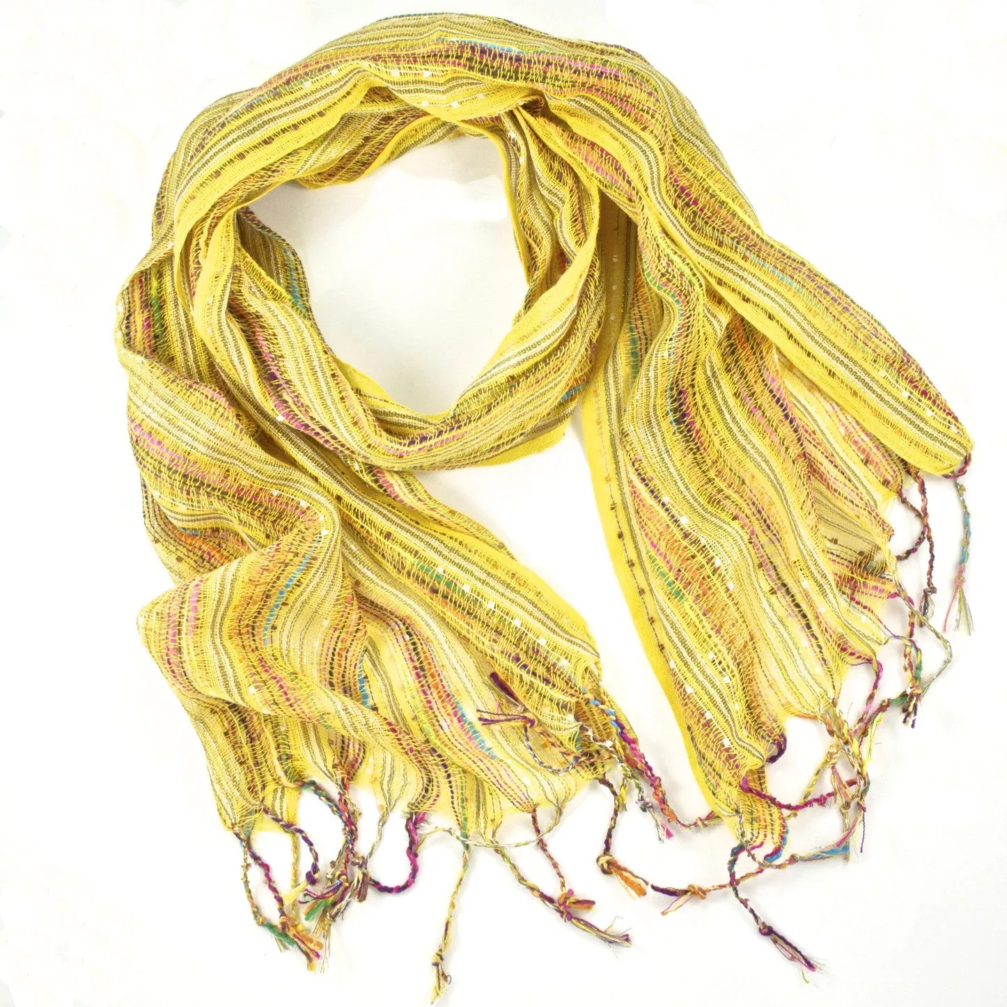 Guatemalan Handwoven Scarf - Yellow