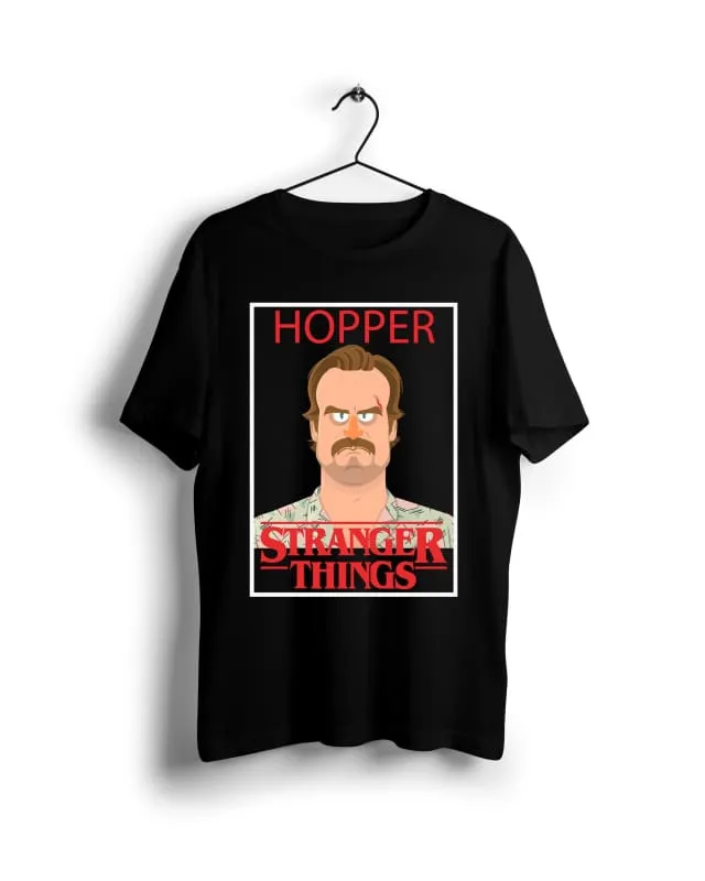 Hopper Stranger Things - Digital Graphics Basic T-shirt Black