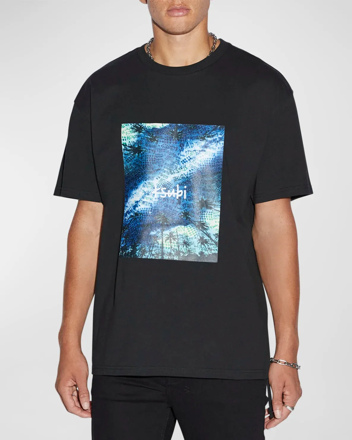 KSUBI SPACE PALM BIGGIE SS TEE JET BLACK