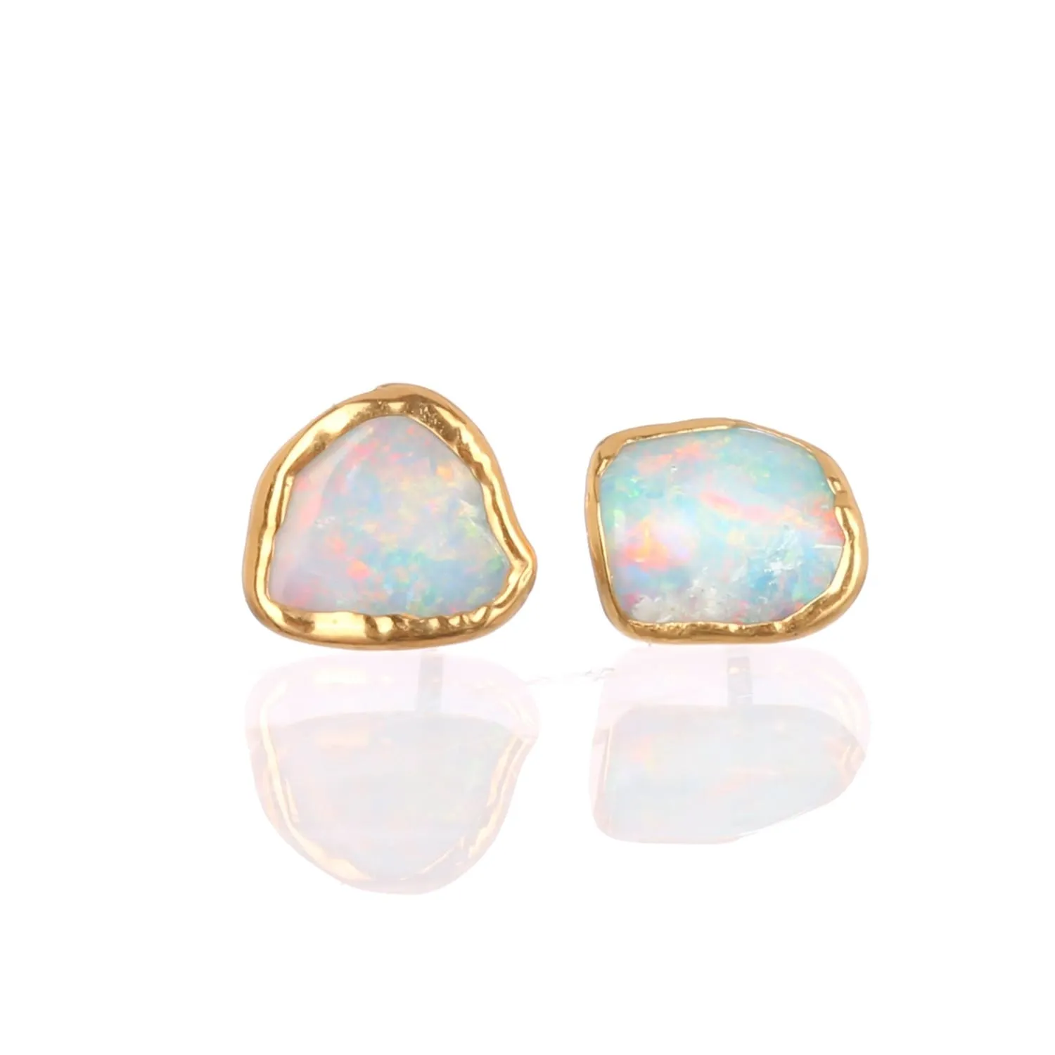 Large Raw Australian Opal Stud Earrings