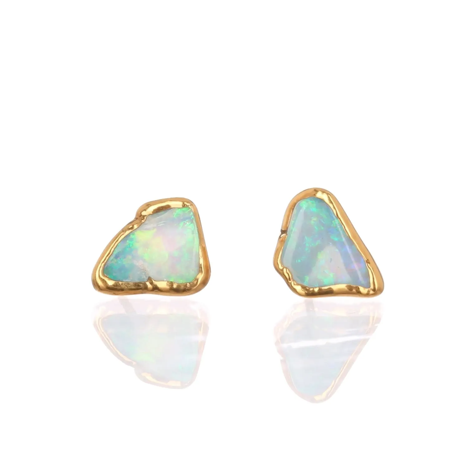 Large Raw Australian Opal Stud Earrings