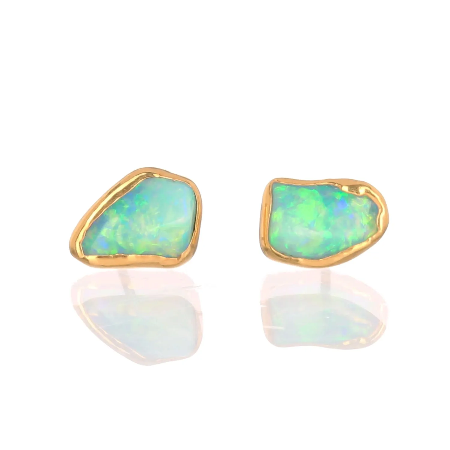 Large Raw Australian Opal Stud Earrings