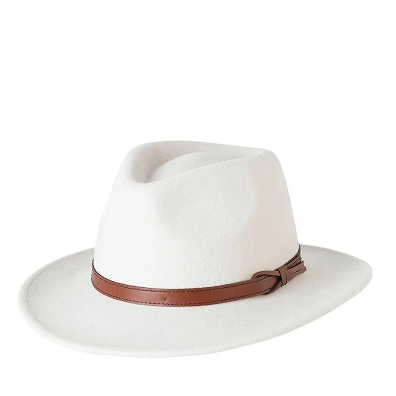 Livorno Felt Hat with Genuine Leather Band