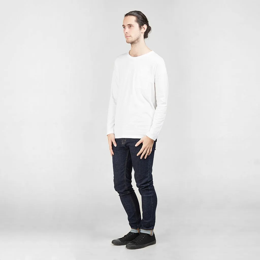 Long Sleeve Pocket T-Shirt | White