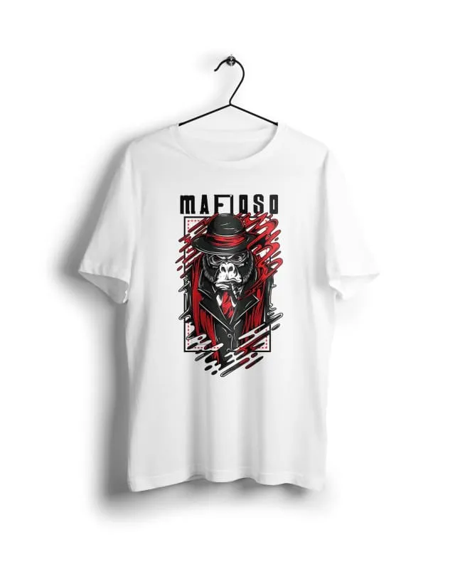 Mafioso Gorilla - Digital Graphics Basic T-shirt White