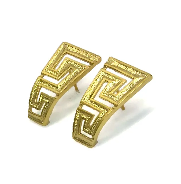 Meander Silver & 18K Gold Earrings