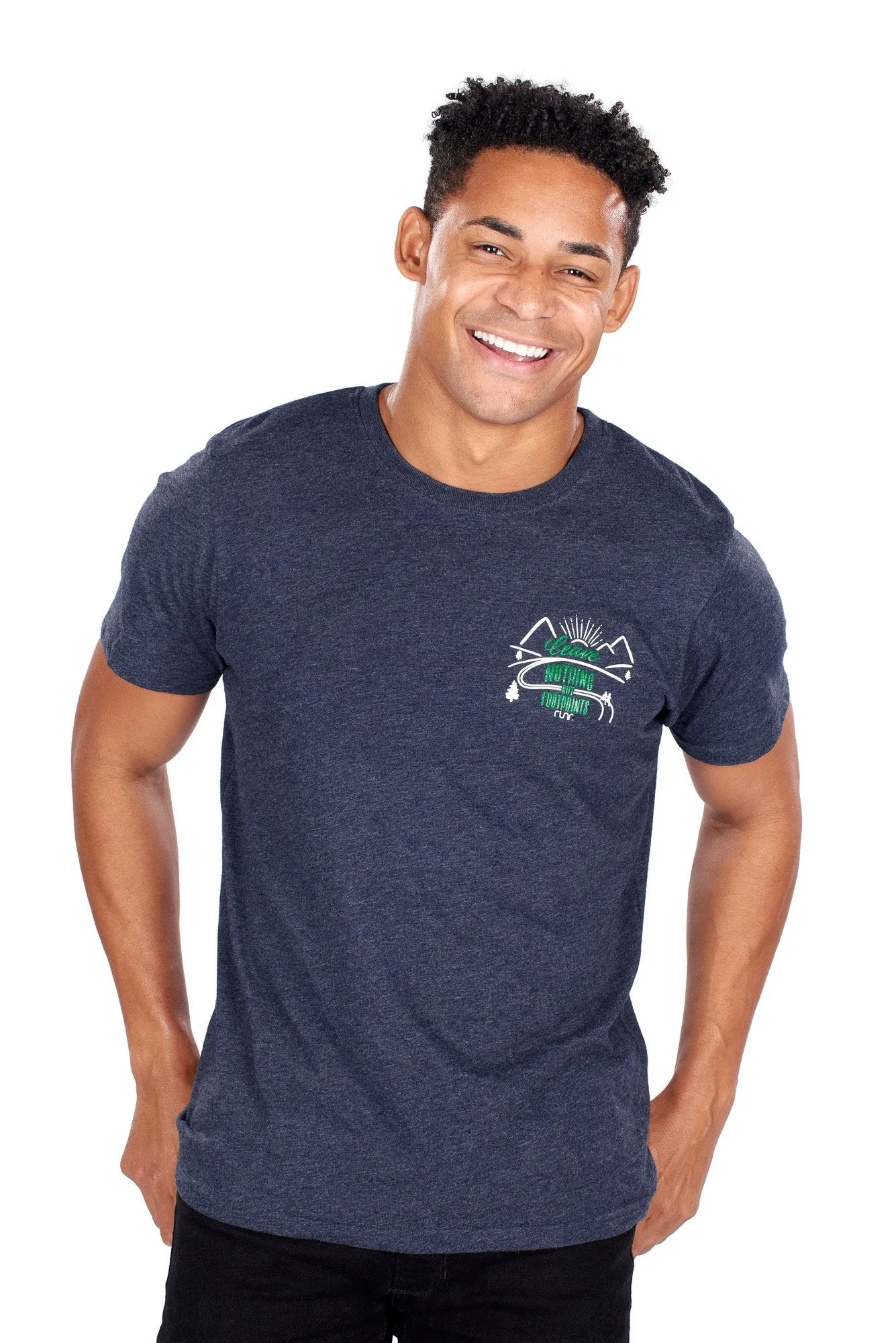 Men's 'Leave Nothing But Footprints' Runr T-Shirts - Navy