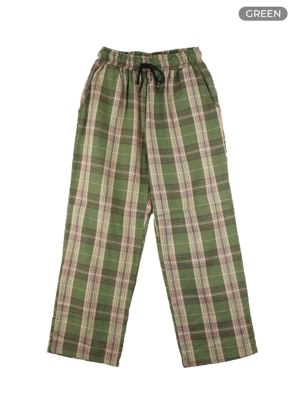 Men's Wide Fit Gingham Trousers IA401