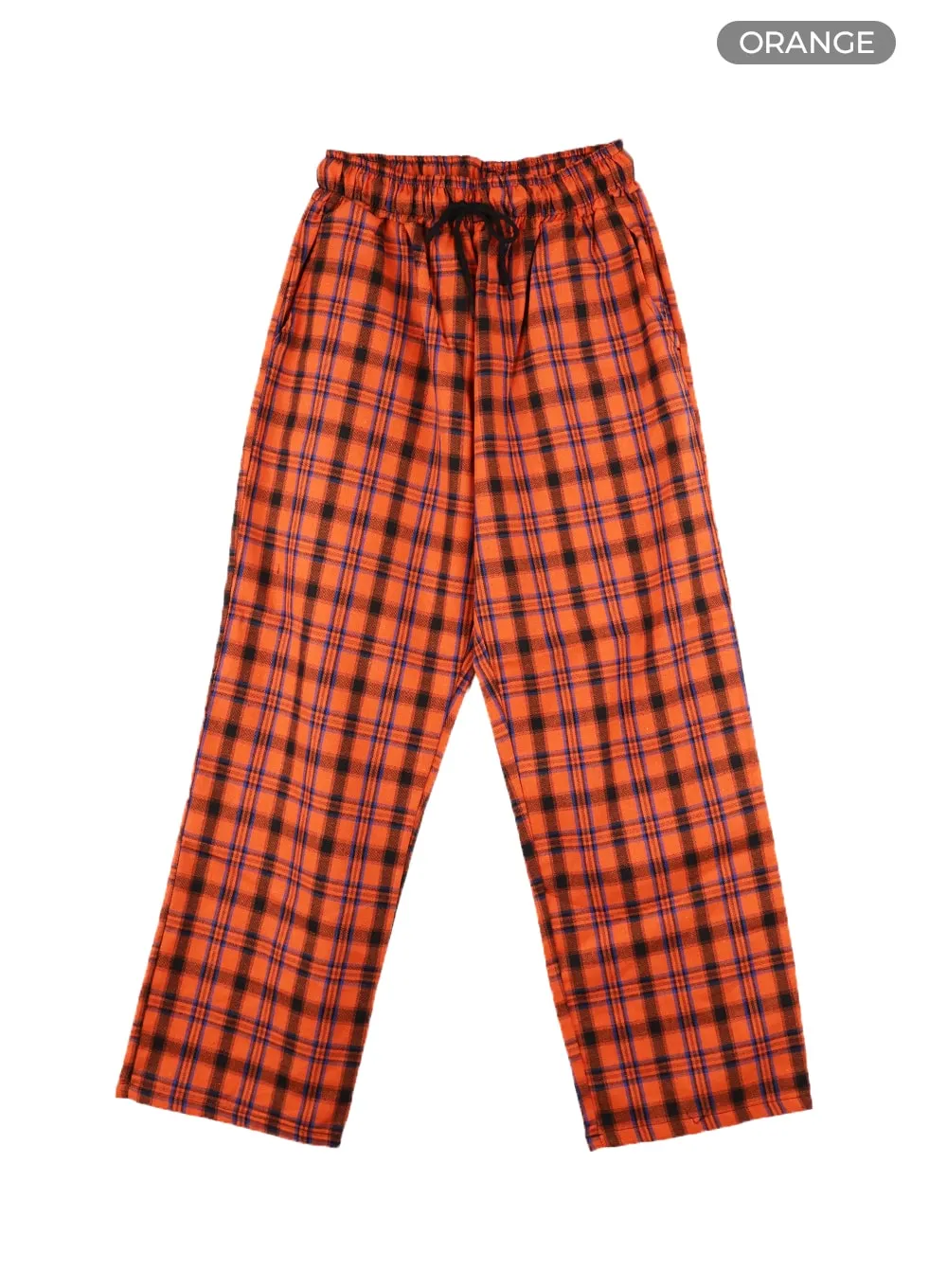 Men's Wide Fit Gingham Trousers IA401