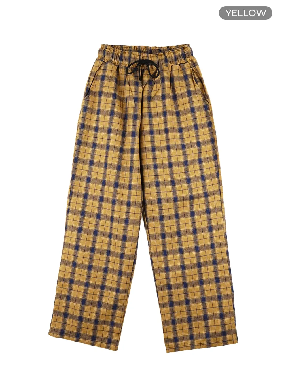 Men's Wide Fit Gingham Trousers IA401