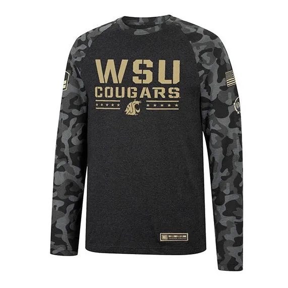 Mens WSU Camo OHT Military Appreciation Long Sleeve Tee