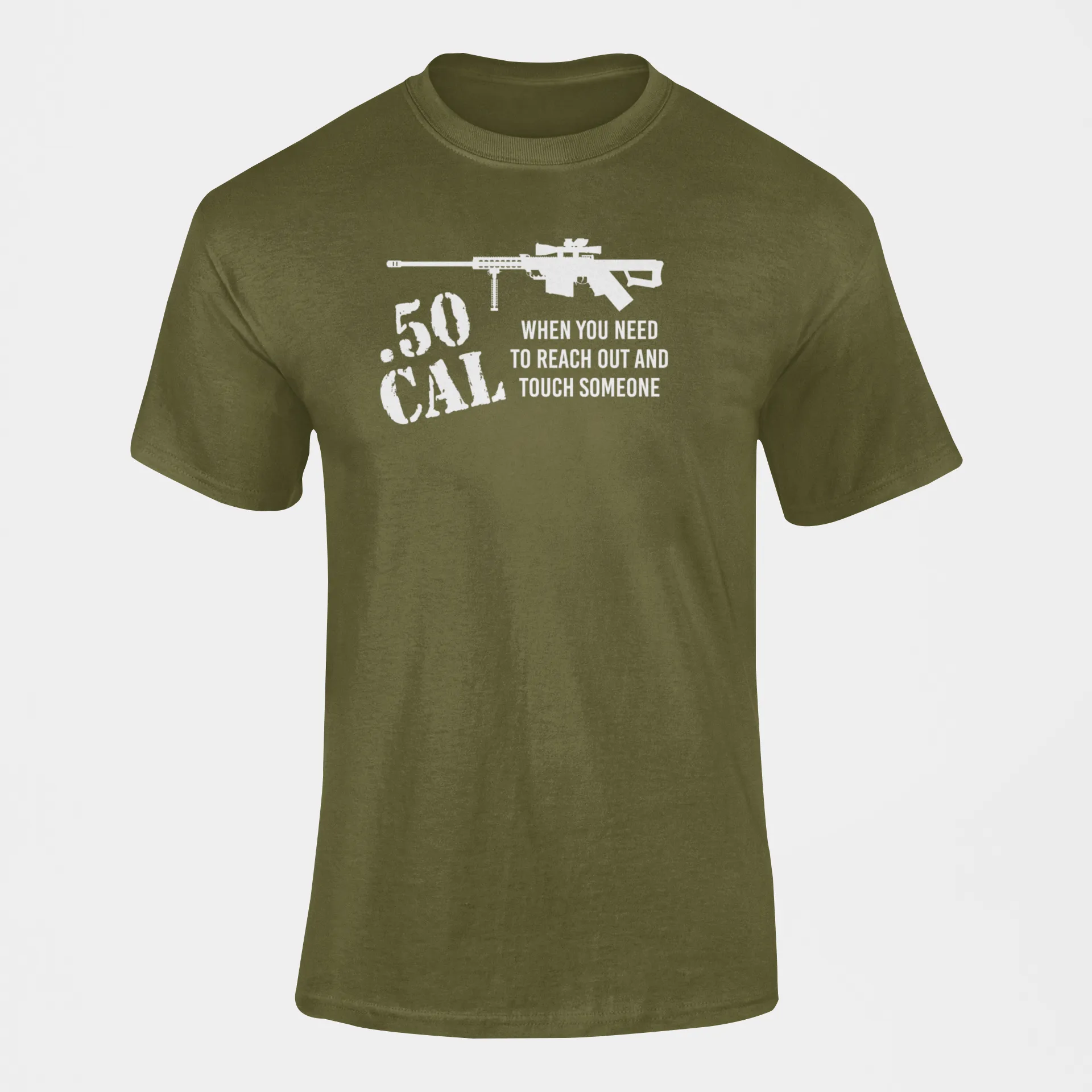 Military T-shirt - 0.50 Cal, When You Need to Reach Out...(Men)