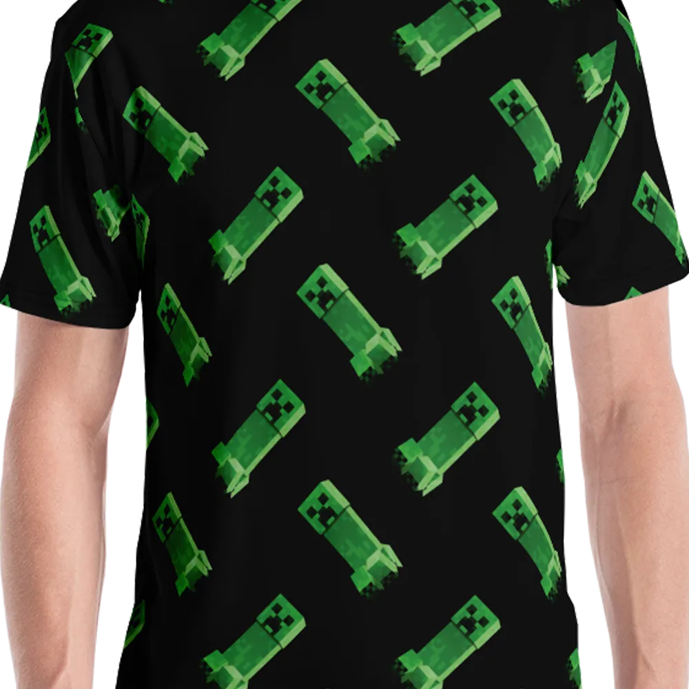 Minecraft Creeper Pattern Unisex Short Sleeve T-Shirt