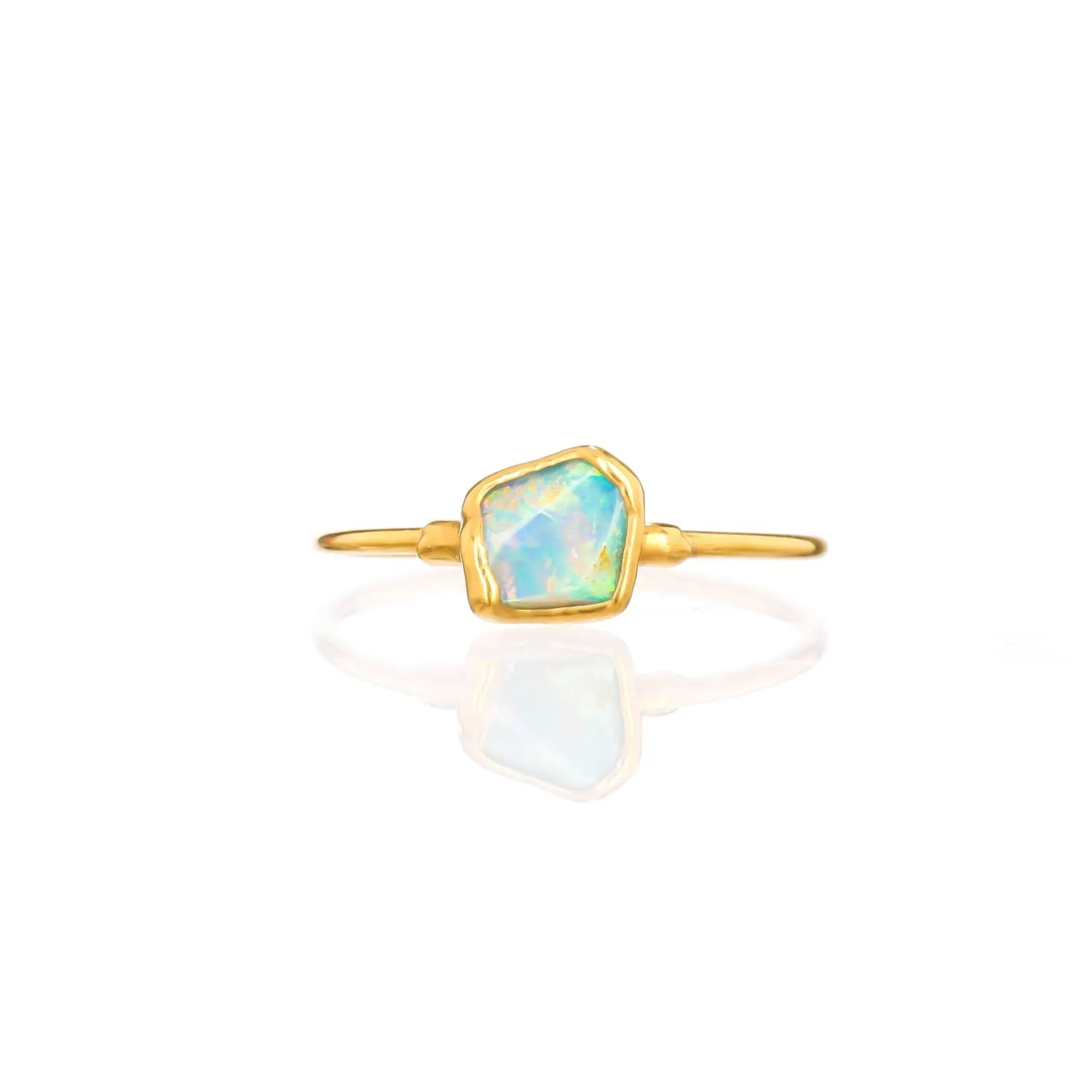 Mini Raw Australian Opal Ring