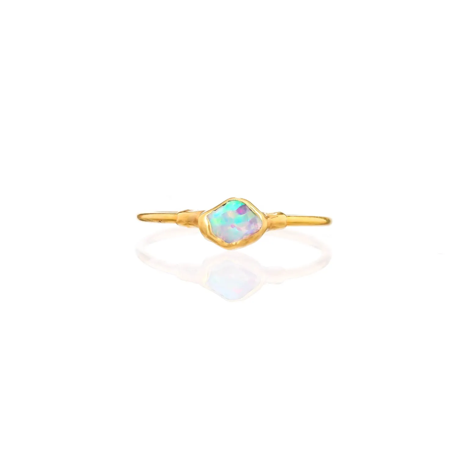 Mini Raw Australian Opal Ring