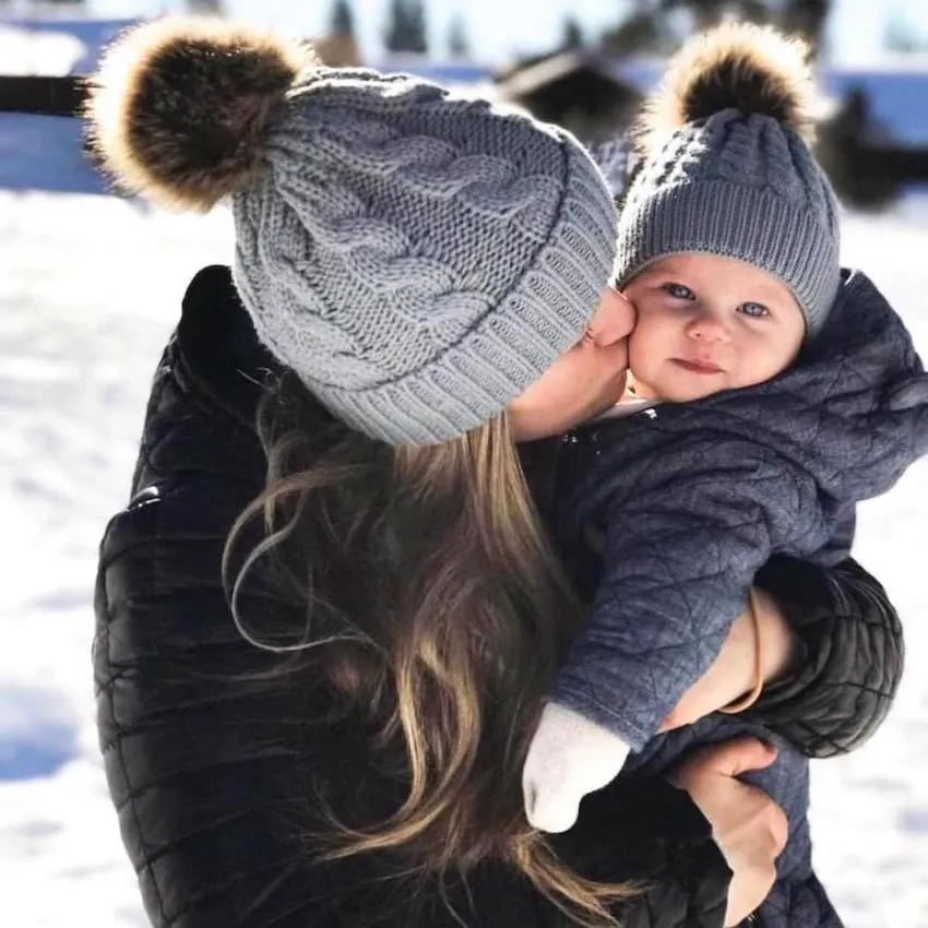 Mommy and Me Knitted Beanie