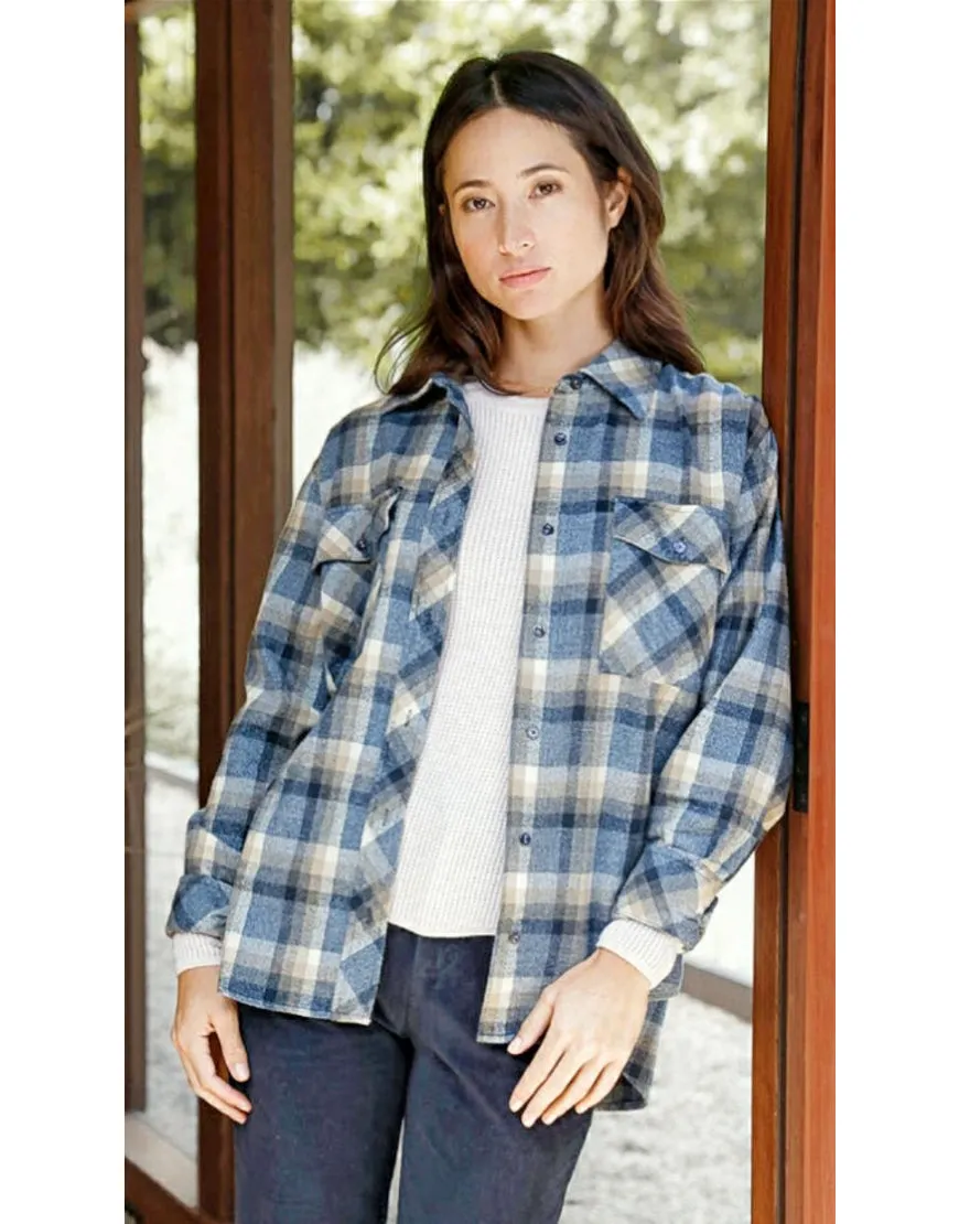 Oversized Checked Shirt in Light Blue