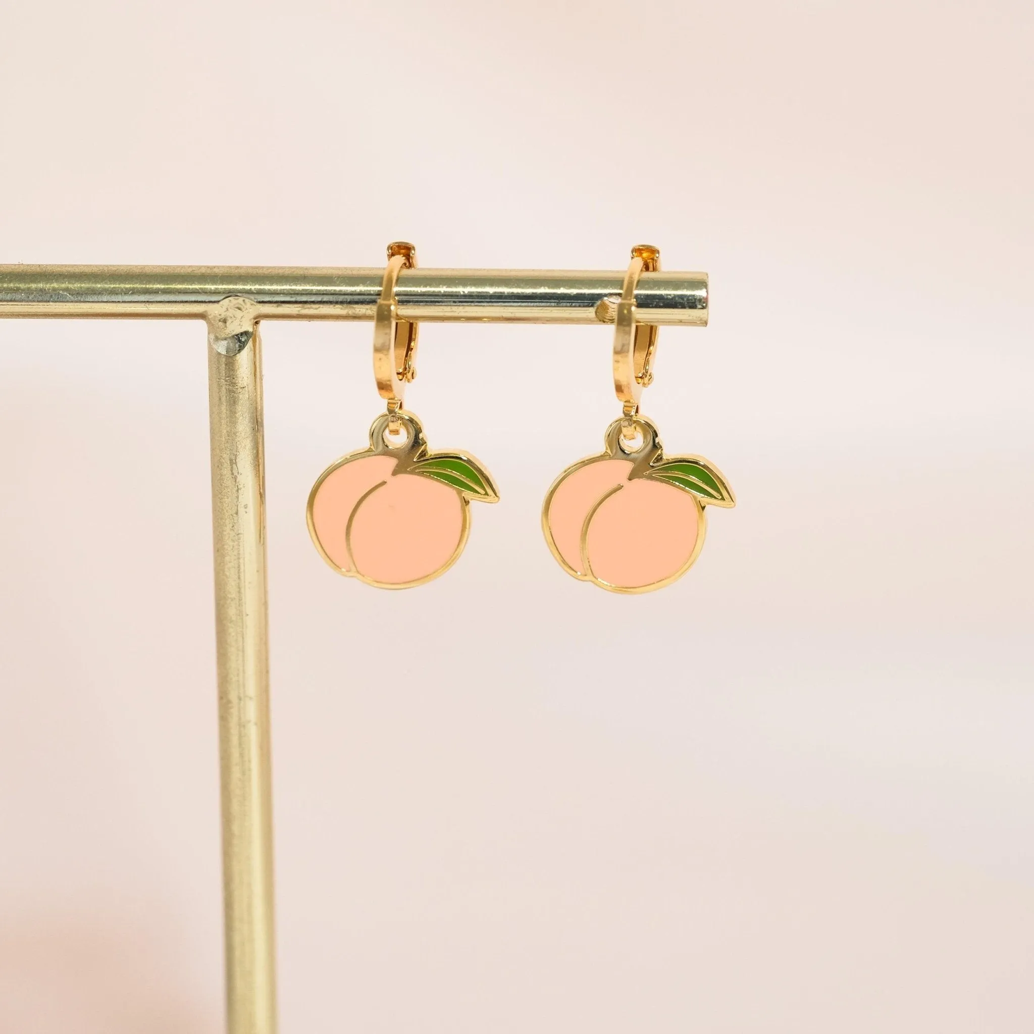 Peach Booty Huggie Hoop Earrings