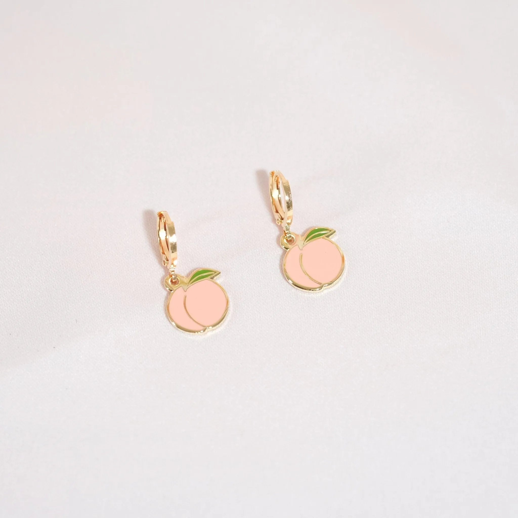 Peach Booty Huggie Hoop Earrings