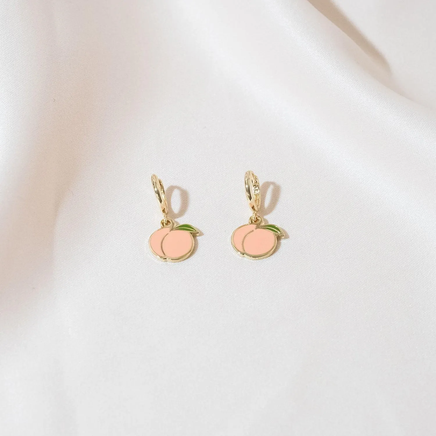 Peach Booty Huggie Hoop Earrings