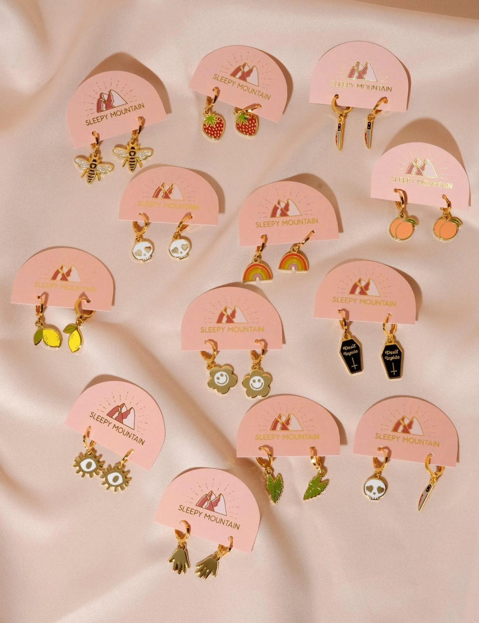 Peach Pit Huggie Hoop Earrings