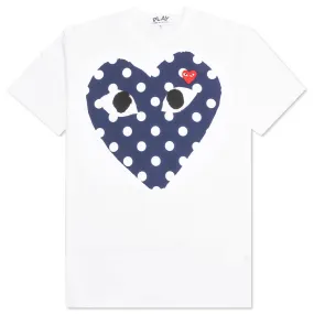 Polka Dot Full Heart T-Shirt - White