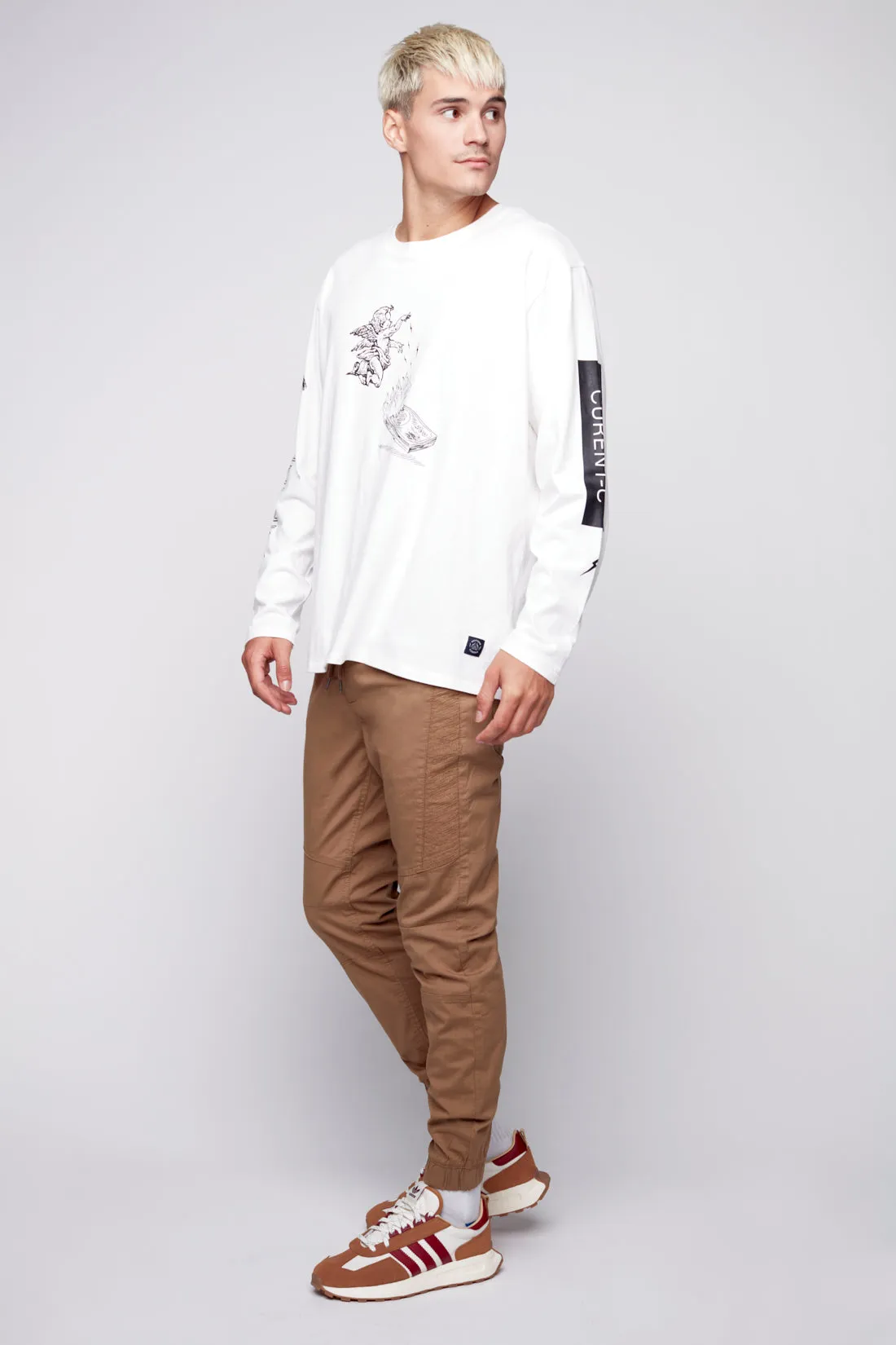 Printed Long Sleeve T-Shirt - White