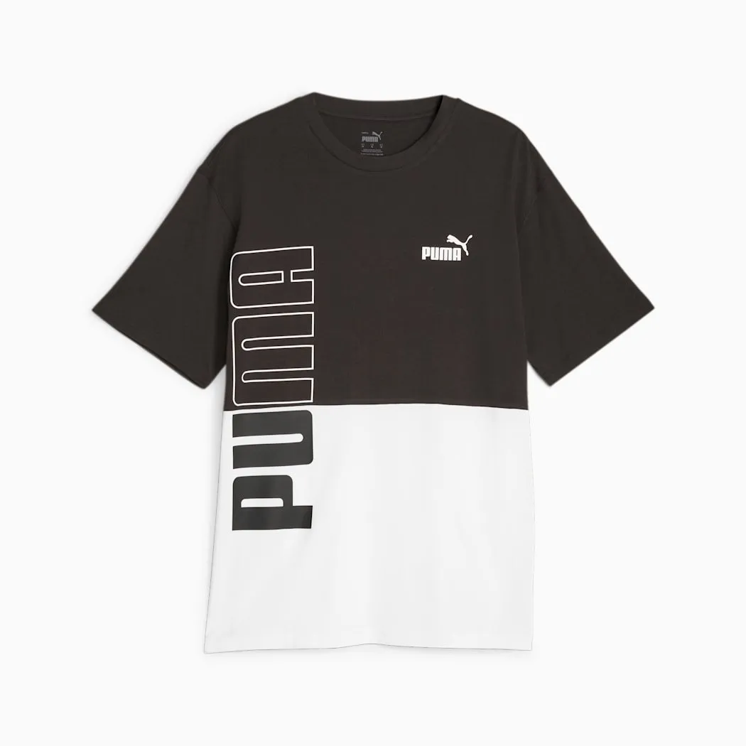 PUMA MEN'S POWER BLACK/WHITE TEE