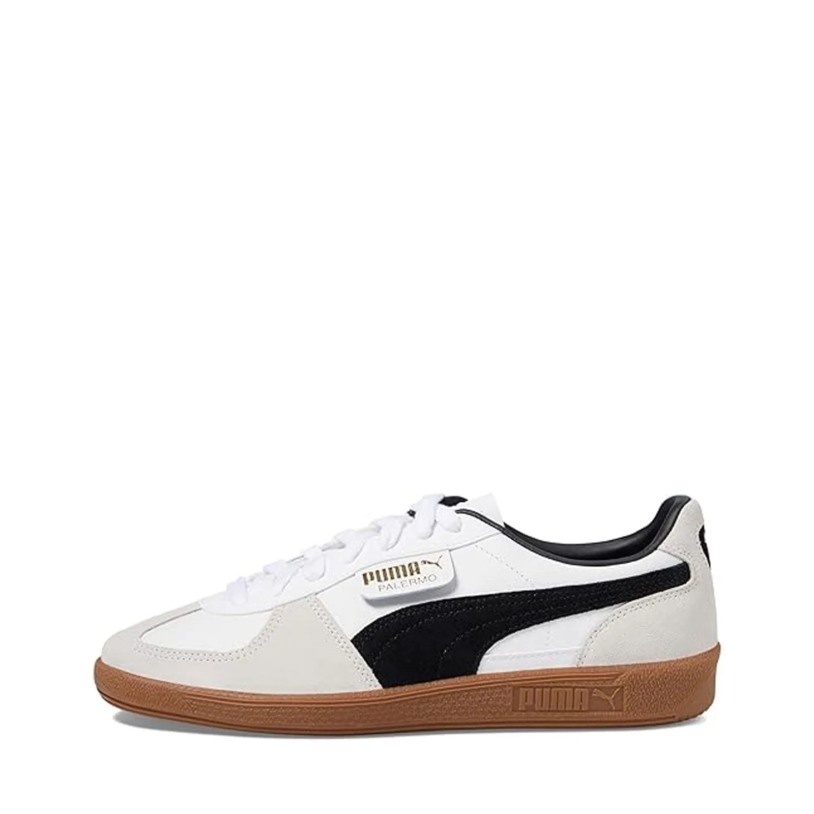 Puma Palermo Leather Sneakers - White, Vapor Gray, and Gum Soles - Style 39646401