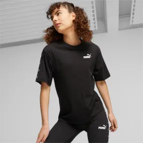 PUMA WOMEN'S ESSENTIALS TAPE BLACK TEE